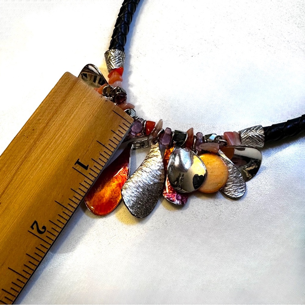Chico's Boho Necklace Leather Jewelry - Picture 3 of 6